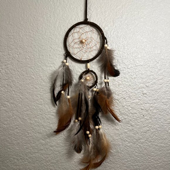 Eco friendly natural hand-crafted web dreamcatcher windchime wall decor hanging - Picture 2 of 2